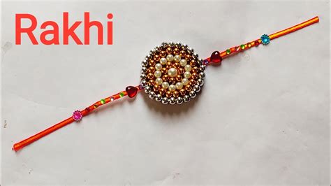 How To Make A Rakhi At Home Pearl Rakhi Art And Craft Craft Work