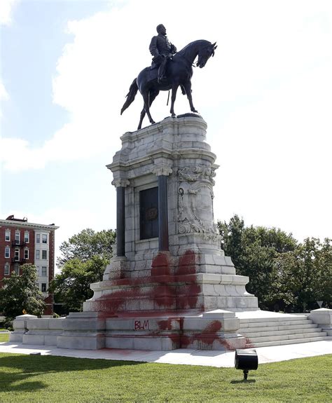 Lee Statue On Monument Avenue Vandalized