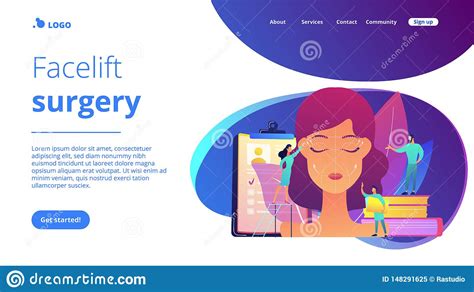 Face Lifting Concept Landing Page Stock Vector Illustration Of