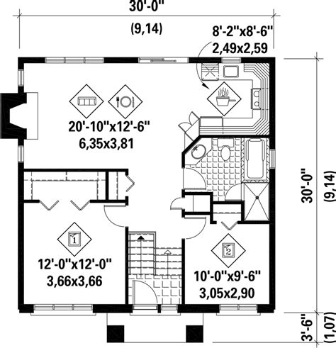 Contemporary Style House Plan 2 Beds 1 Baths 900 Sqft Plan 25 4264