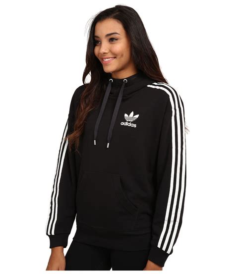 Adidas Originals 3 Stripes Hoodie In Black Blackwhite Lyst