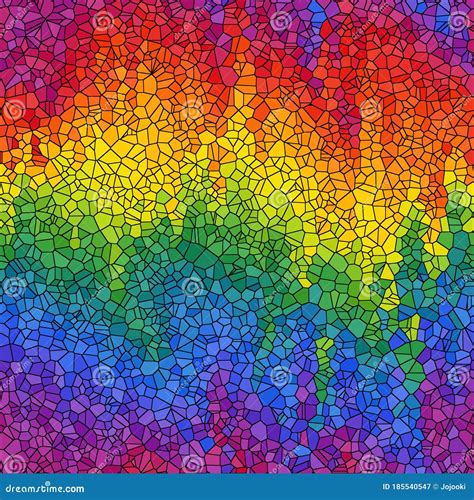 Mosaic Seamless Texture Rainbow Color Cell Pattern 3d Illustration