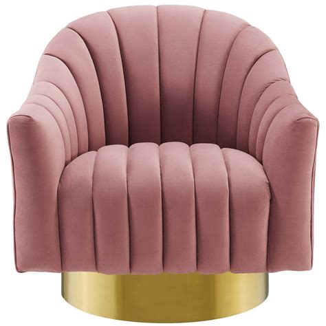 Accent Chair Upholstered In Dusty Rose Velvet Aptdeco
