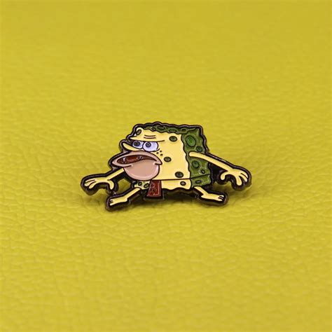 Cute Cartoon Spongebob Enamel Pin Caveman Spongebob Brooch Funny Pin My Xxx Hot Girl