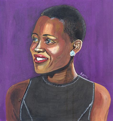 Lupita Nyongo O Painting By Emmanuel Baliyanga Fine Art America