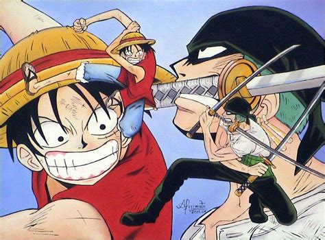 One Piece Luffy Vs Zoro By Drikafujimoto On Deviantart