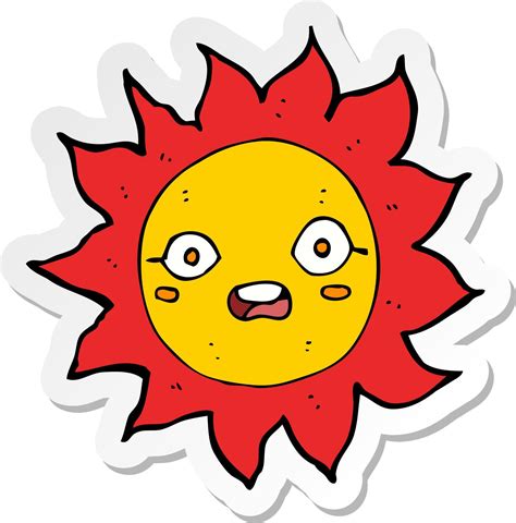 Sticker Of A Cartoon Sun 10436724 Vector Art At Vecteezy