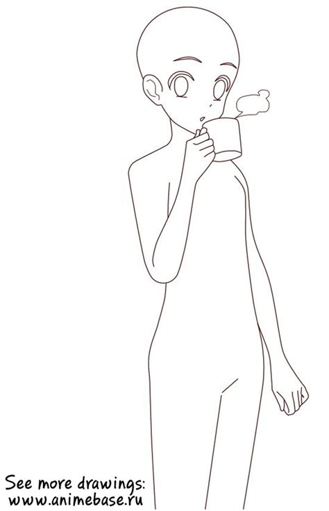 Mug With Hot Drink Anime Base Ru Eating Tea Or Coffee