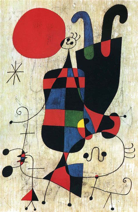 Figuras Y Perro Frente Al Sol 1949 Joan Miró Joan Miró Obras De