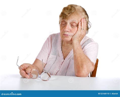 Portrait Old Women On A White Stock Photo Image Of White Face 52168110
