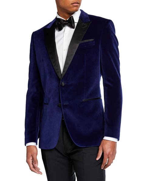 Hugo Mens Bold Velvet Solid Dinner Jacket In Royal Blue Modesens