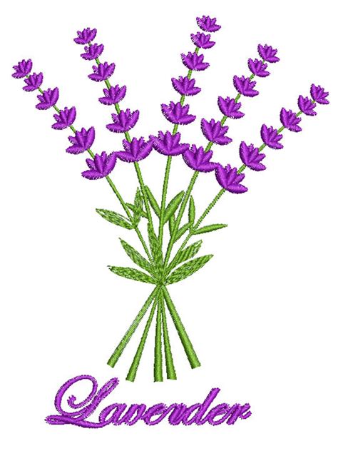 Lavender Embroidery Machine Embroidery Design Etsy