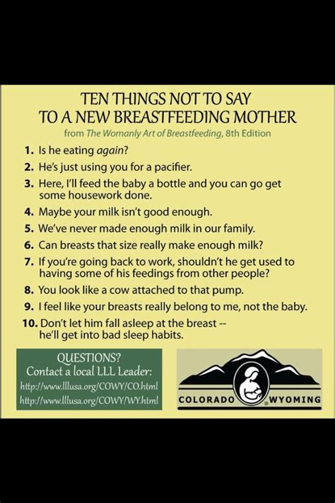10 Things NOT To Say To A Breastfeeding Mother Breastfeeding Mother