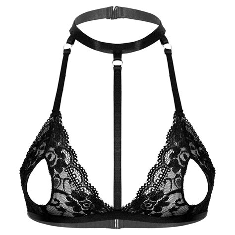Womens Lingerie See Through Bra Top Hollow Out Unlined Wireless Erotic Hot Sexy Bra Ladies