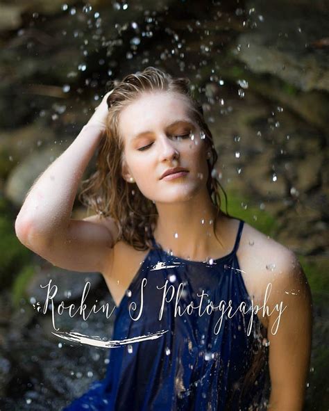 Senior Picture Portrait Waterfall Outdoors Creative Water Pose