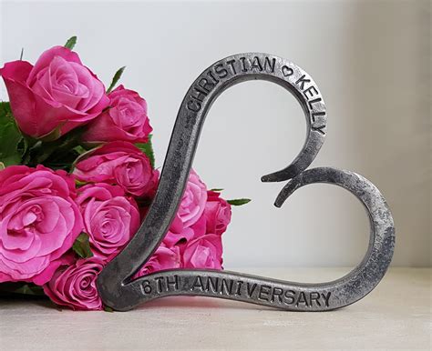 It may seem a random material to make a gift out of it. Personalised 6th Anniversary Heart - Iron Anniversary ...