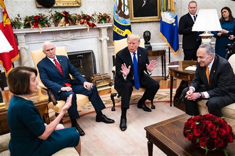Photos Of Trump Pelosi And Schumer Sparring Over Government Shutdown And Border Security In