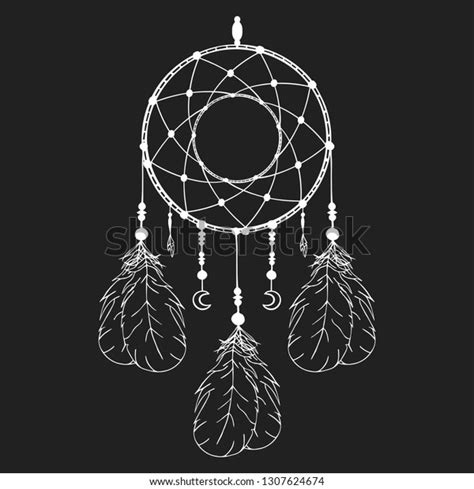 Hand Drawn Bohemian Dream Catcher Vintage Stock Vector Royalty Free