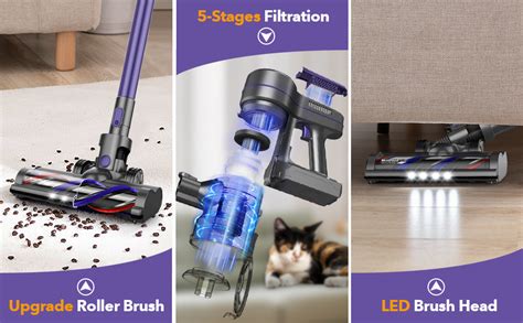 Zoker Cordless Vacuum Stick Vacuum With 5 Stages High