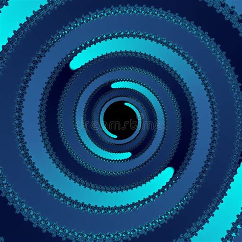 Blue Tunnel Of Life Colorful Spiral Fractal Blue Abstract Background