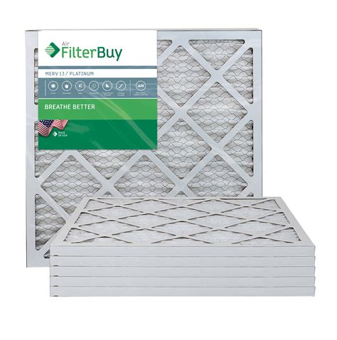 Filterbuy 20x20x1 Merv 13 Pleated Ac Furnace Air Filter Pack Of 6