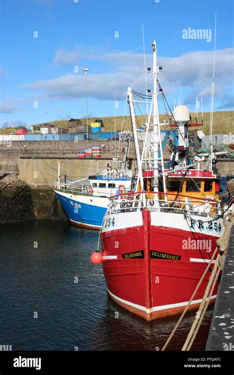 Fishing Boats Tied Up In Newer Part Of Eyemouth Harbor Eyemouth