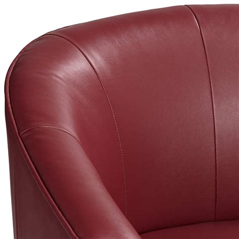 This office chair features bonded leather upholstery. Keller Scarlet Red Bonded Leather Swivel Club Chair - # ...