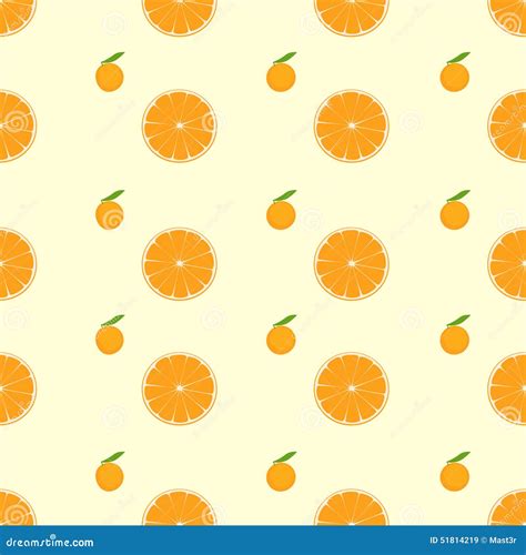 Orange Citrus Fruit Slice Seamless Pattern Vector Stock Vector