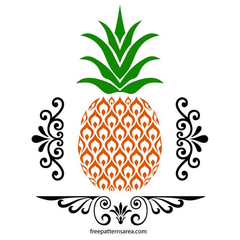 Free Pineapple Stencil Art Svg And Vector Files Freepatternsarea