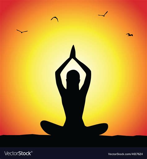 Yoga Pose Silhouette Royalty Free Vector Image