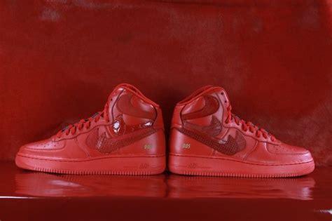 Nike Air Force 1 Red Misplaced Checks Custom Sneaker Freaker