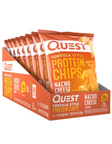 Quest Tortilla Style Nacho Cheese Protein Chips Bags 8 Ct 11 Oz
