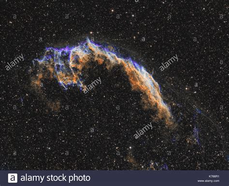 Eastern Veil Nebula In Hubble Palette A Supernova Remnant In The