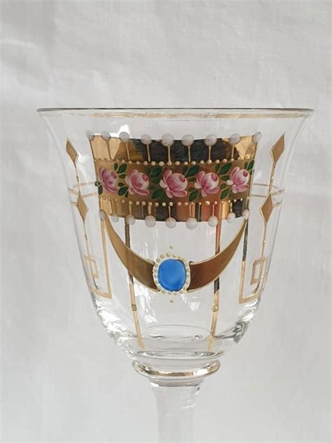 Moser Karlsbad Art Nouveau Wine Glass With A Floral Decor Catawiki