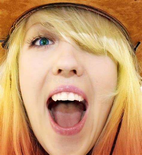 Crazy Beauty Cowgirl Screaming Stock Photo Image Of Cowbabe Person