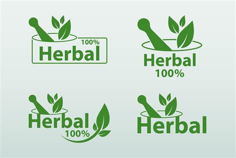 Green Herbal Logo Set 966064 Vector Art At Vecteezy