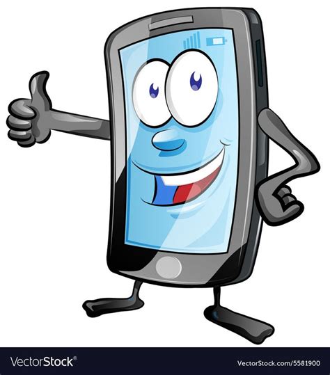 Mobile Phone Cartoon Vector Image On Vectorstock Mobile Phone Shops