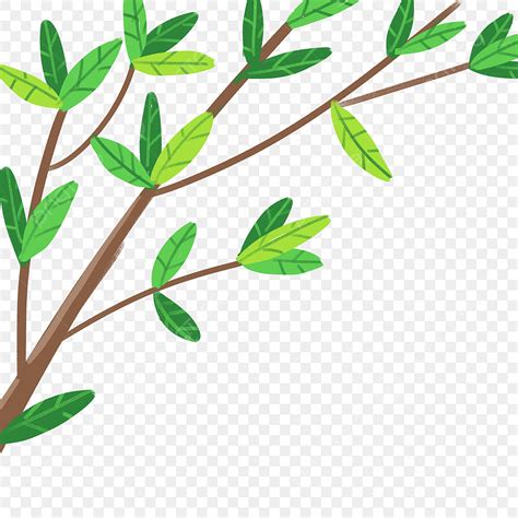 Green Branches Clipart Transparent Background Green Cartoon Tree