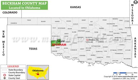 Beckham County Map Oklahoma