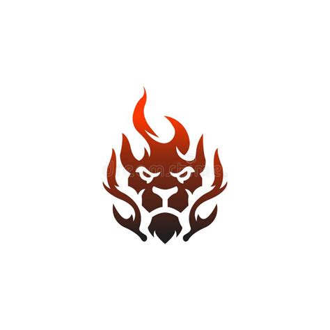 Abstract Fire Lion Logo Icon Stock Vector Illustration Of Power Wild
