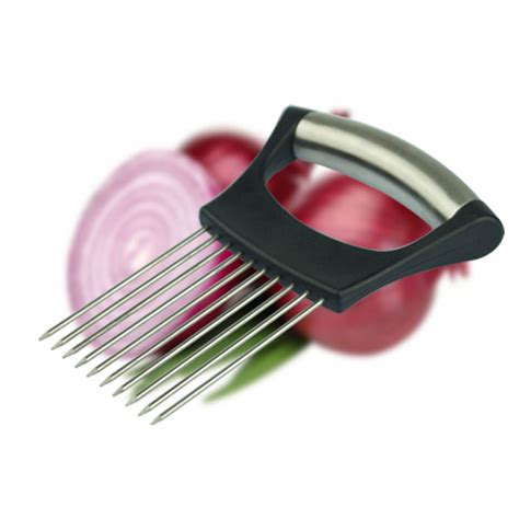 Creative Stainless Steel Onion Holder Slicer Vegetable Tomato Cutter