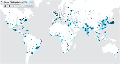 World city populations (1950 - 2030) - Vivid Maps
