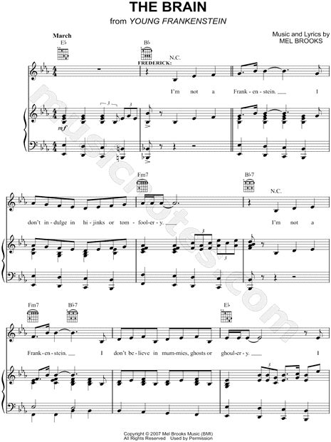 The Brain From Young Frankenstein Musical Sheet Music In Eb Major