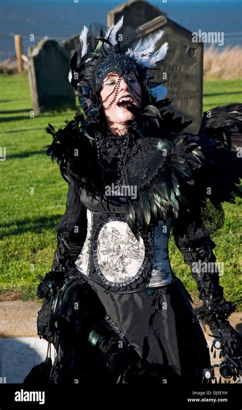 Vampiress At Whitby Goth Weekend North Yorkshire England Uk United