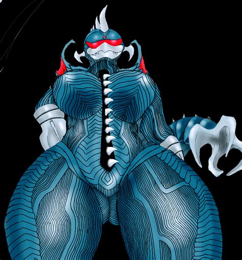 Rule 34 Big Breasts Big Thighs Blue Skin Cybernetic Cyborg Gigan