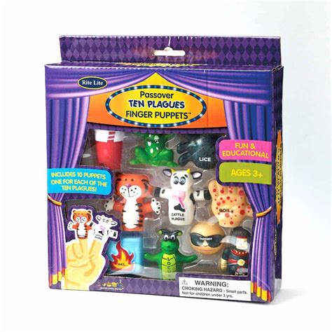 Passover Toys Ten Plague Finger Puppets Set