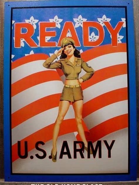 Pin Up Plaque Metallique Us Army Pinup Army Ww2 Militaria Objets