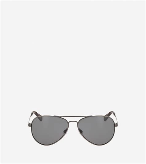 Metal Aviator Sunglasses In Silver Cole Haan