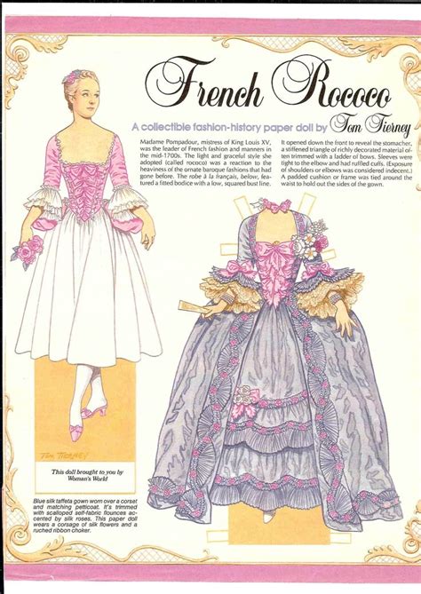 French Rococo Paper Doll Collectible History Of Costume By Tom