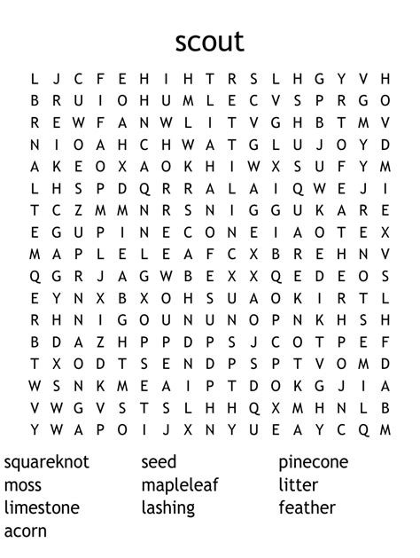Scout Word Search Wordmint